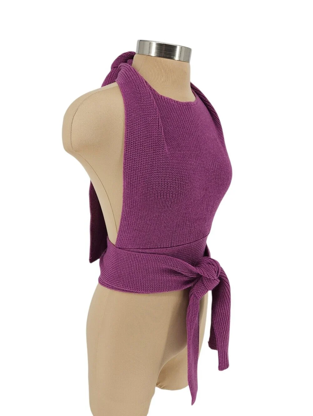 Free People Beach Orchid Convertible Sweater Halter Tank Purple Backless Medium